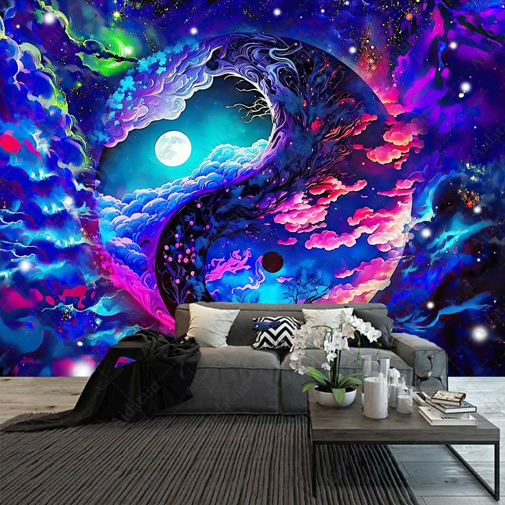 Amazon.com: Aidatain Fantasy Colorful Sky Tapestry Moon Dazzling